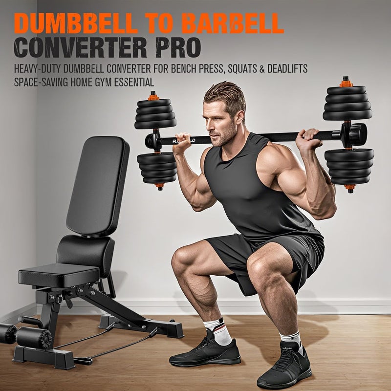 Rawaild Dumbbell Converter, Convert Dumbbells to Barbell Set, Weight Bar for Bench Presses, Squats, Hip Thrust, Deadlifts, Home Weightlifting and Strength Training, Versatile Home Gym Equipment - Image 4